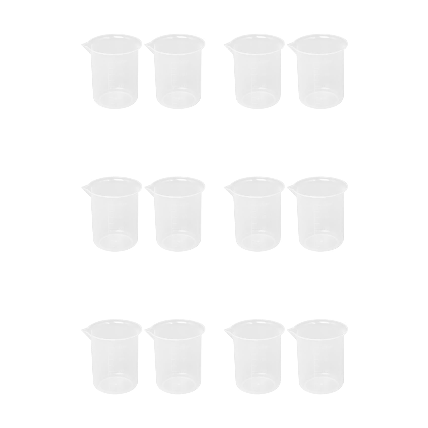 Hndhbfgrt Kitchen Lab Graduated Beaker Clear Plastic Measuring Cup Thicken with Cap Measuring Jug 200mL 12pcs