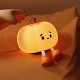 ATSUI Pumpkin Night Light, Halloween LED Squishy Novelty Lamp, Food Grade Silicone, Dimmable,...