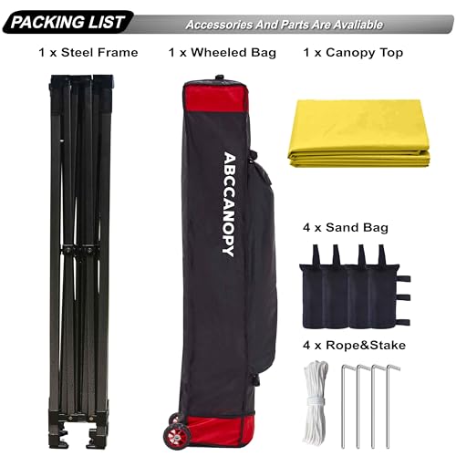 Image of ABCCANOPY Patio Pop Up Canopy Tent 10x10 Commercial-Series (Yellow)