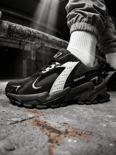 Image of Bacca Bucci HYPERMAX Men's Chunky Sneakers | Rugged Lifestyle Shoes with Mesh Upper, EVA Midsole & Heavy Grip Rubber Outsole | Streetwear, Walking & Everyday Wear