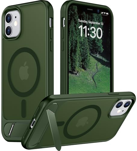 Image of Magnetic Compatible with iPhone 11 Phone Case, [Built-in Invisible Kickstand][Compatible with MagSafe] [Military Grade Shockproof] Slim Translucent Matte Phone Case for iPhone 11 6.1 inch
