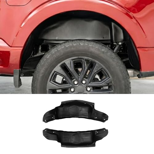 Maxzina Rear Wheel Well Liners Compatible with 2021-2025 Ford F150 (Not for Raptor) Rear Wheel Arch Liners PE No Drilling Well Guards Tire Inner Fenders for 2024 F-150 Accessories (2PCS)