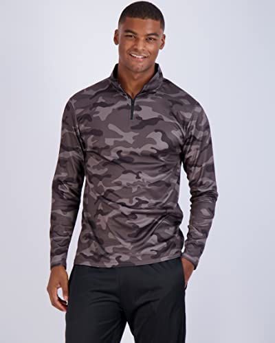 Real Essentials 3 Pack: Men's Mesh Long Sleeve Athletic Quarter Zip Pullover - Outdoor UPF 50+ (Available in Big & Tall)2