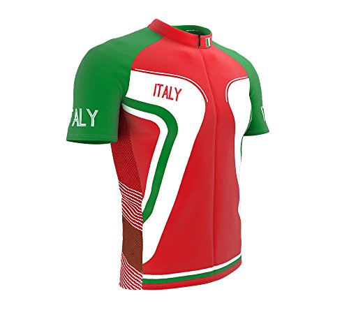 ScudoPro Italy Full Zipper Bike Short Sleeve Cycling Jersey for Men - Size 4XL Multicolored