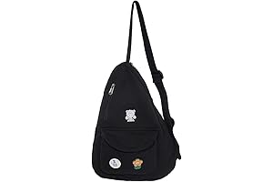 Small Canvas Sling Bag for Women - Casual Travel Daypack with Crossbody Shoulder Strap