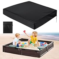 120x120cm Schwarz Sandkasten Abdeckplane Oxford Stoff Abdeckung für Sandkasten Abdeckplane Sandkastenabdeckung Plane Mit Kordelzug Square Sandkastenabdeckung für Sandkasten Garten