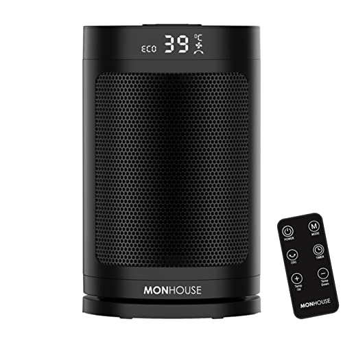 MONHOUSE Portable Electric Space Heater - Energy Efficient PTC Ceramic  Heater - 120 degree Oscillation, Remote Control, Tip Over u0026 Overheat  Protection, Built In Thermostat LED Display u0026 1-12HR Timer : Amazon.co.uk:
