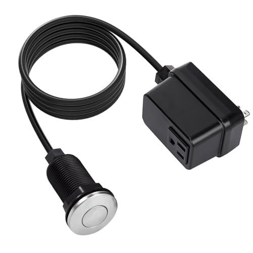 Product Image of the Garbage Disposal Switch, Cordless Air On Off Kit for Food Waste Disposer, Stainless Steel Brushed Nickel, SHORT 2.5' Sink Top Push Button by CLEESINK