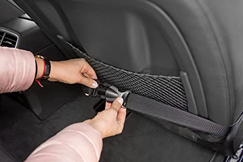 Exclusive Hunde Autositz | Autositz für Hunde, Katzen, Haustier | Rückbank, Beifahrersitz | Hundebett, Hundetasche | Wildlederimitat, Velvet | Farbe: Schwarz | Große: M (47x40 cm)
