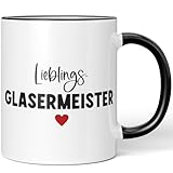 JUNIWORDS Tasse, Lieblings-Glasermeister, Schwarz (7750972)