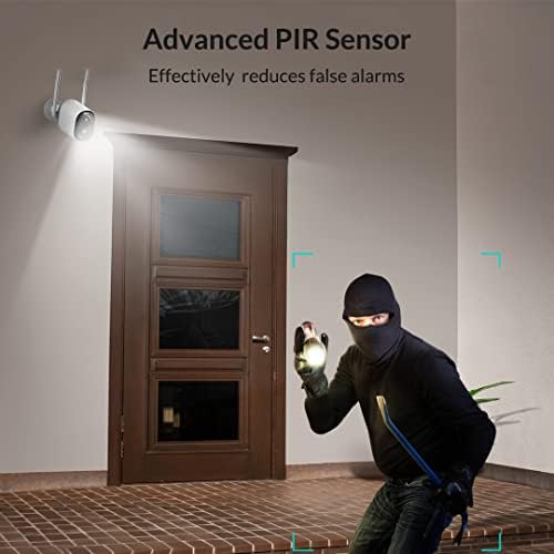 NETVUE Security Camera Outdoor Wireless Battery, Outdoor Camera with Color Night Vision/PIR Motion Sensor, CCTV Camera with Siren/Flashlight Alarm, 2-Way Audio, Battery Operated Security Camera WiFi