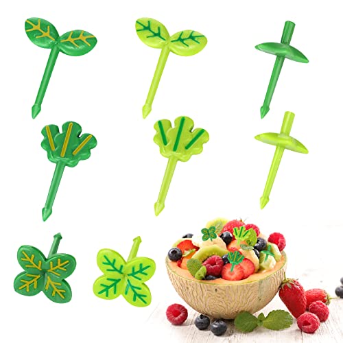 8 Stücke Mini Pflanzenmuster Zahnstocher, Wiederverwendbare Kinder Obstgabel, Mini Gabeln, Bento Box Zubehör für Brotdose, Party, Nachmittagstee, Geburtstagsfeier Cover