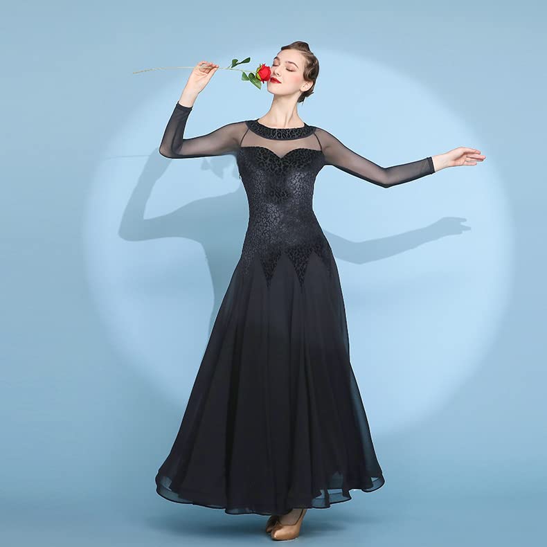 FYMNSI - Vestito lungo da ballo, da donna, a maniche lunghe, in