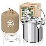 LAMPTOP【キャンパー推薦】火消しつぼ ステンレス 収納袋付き「水消火&酸欠消火」消し炭の再利用可能 エコ 炭消し壺 火消し壺 コンパクト 炭入れ キャンプ 焚き火 バーベキュー【日本語解説動画・説明書付き】