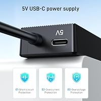 Yinker 15cm USB 3.0 Hub 4 Port 5V USB-C Stromversorgung – Ansicht 4
