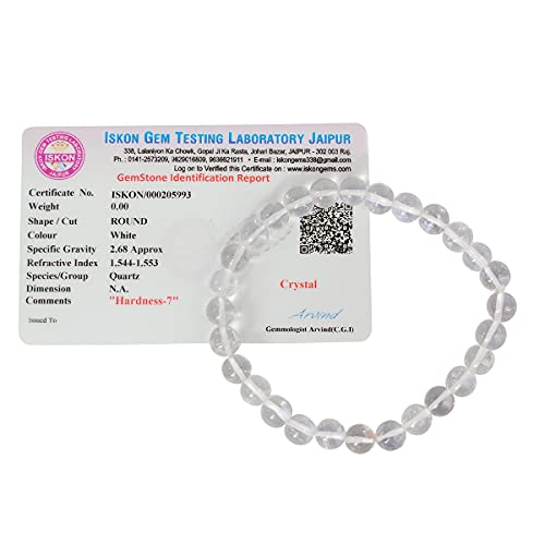 Image of Reiki Crystal Products Certified Natural Crystal Stone 8 mm Round Beads Bracelet for Men & Women | Reiki Charged Gemstone Bracelet | Multiple Stone Variants Available