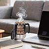DOUBLEZHE 13oz Automatic Stirring Mug, 304 Stainless Steel Self-Stirring Coffee Cup with Cross Rotor, Battery-Operated for Coffee, Milk, Tea, Ideal Travel & Office Gift(Black) #1