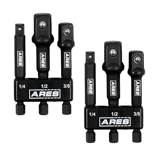 Image of ARES 22048 2-Pack 3-Inch Impact Grade Socket Adapter Set | High-Speed Socket Driver Adapter