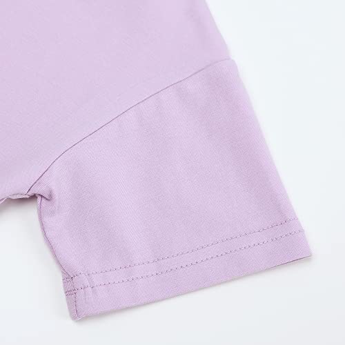 Image of HahaNice Toddler Girls Summer Outfits Cotton Solid T-Shirt & Biker Shorts Set for Little Girls 2 Pcs Tracksuits