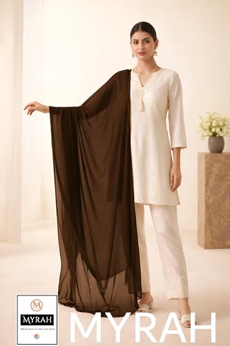 Image of MYRAH Chiffon Solid Casual Daily Use Dupatta For Women's & Girls Length - 2.50 Meter