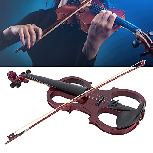 Electronic Violin Set,4/4 Electric Adjustable Kit with Tuner Bow String Box,String Instrument Kit