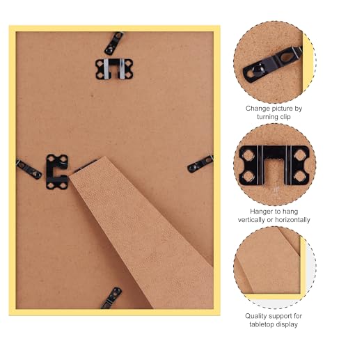 Giftgarden Gold Bilderrahmen A4, Rahmen DIN A4 für 21x29,7 CM Foto und Bilder, Einzel Fotorahmen für Kinderzeichnungen Kunstwerke Zertifikate Dokumente