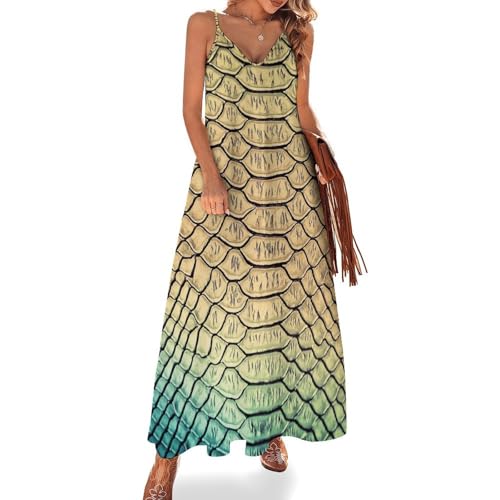 Robe longue dragon femme sans manches pour la plage et les voyages d'été