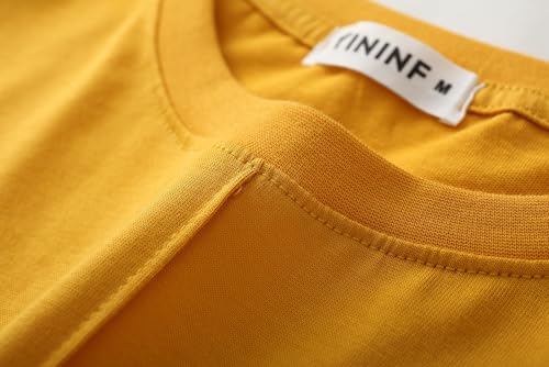Image of YININF Men's T-Shirts Hipster Short Sleeve Solid Color Crew Neck Cotton Soft Fitted Tees