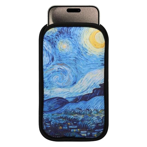 2 PCs Neoprene Cell Phone Sleeve Phone Pouch Compatible for Apple iPhone 16 Pro Max 16 Plus XS Max Galaxy S25 Ultra S25+ S24 FE A16 A35 A55 Pixel 9 Pro XL Moto G Play Power (Large, Starry Night) by YICHEEY - Image 6