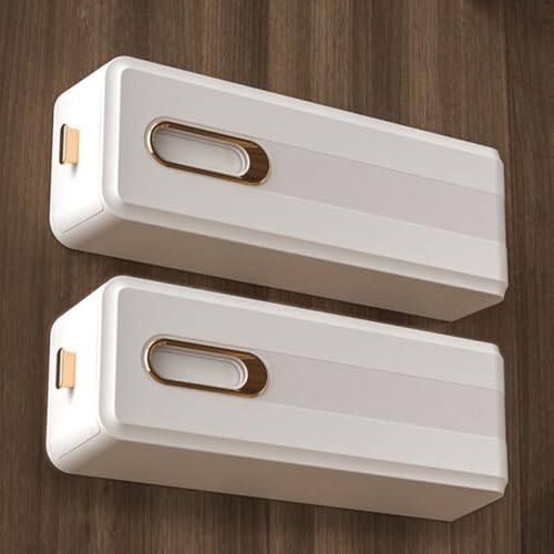 ECVV 2PCS Underwear Storage Drawers Organizers Wall Mounted Slid Bra Socks Storage Box Self adhesive Jeans Clothes Wardrobe Accessories Pull out (32D x 9W x 12H cm)