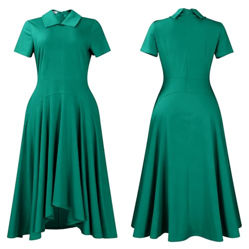 Image of Women Elegant Empire Waist Dress Trendy Short Sleeve A Line Dresses Flowy Church Cocktail Party Dress
