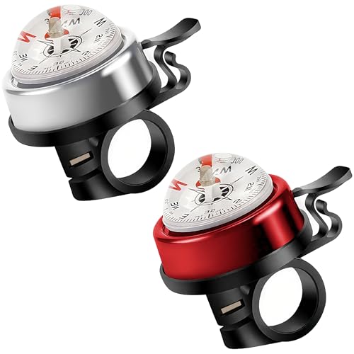 Pack of 2 Aluminum Alloy Loud Sound Compass Bicycle Bells