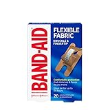 Band-Aid Brand Adhesive Bandages Flexible Fabric, Knuckle and Fingertip, Assorted, 20 Count (Pack of 6)