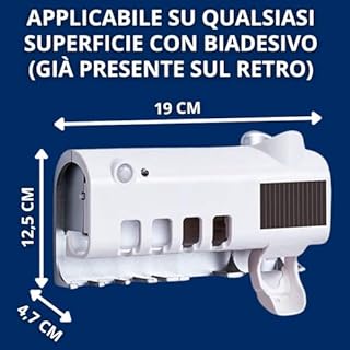 Porta Spazzolini Bagno con Dispenser Dentifricio e Sterilizzatore a Raggi UV, Portaspazzolino con Luce Led e 4 Slot Adatti per Spazzolino Elettrico e Normale Sia Adulti che Bambini (Colore Bianco)
