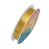 Golden Retaining Copper Wire, High-Brightness Craft Wire for Jewelry Making and Decorative Crafts, 8 Sizes (Golden-0.2mm)