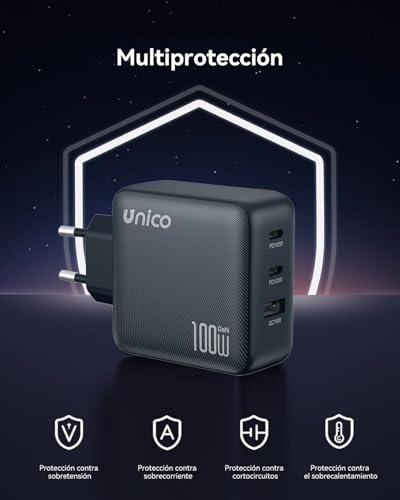 Cargador USB C 100W compatible con Samsung Galaxy S25 y iPhone 16 Pro 3