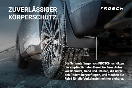 Image of FROSCH EXP.ORIG.16.60.E18 Custom fit Rubber mudflaps Splash Guard Rear Mudguard for Ford Transit, Year: 14-Van. 2 Parts with Attachment, Black