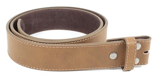 Image of BC Belts Leather Belt Strap with Vintage Distressed Texture 1.5 inch Wide with Snaps and without Buckle