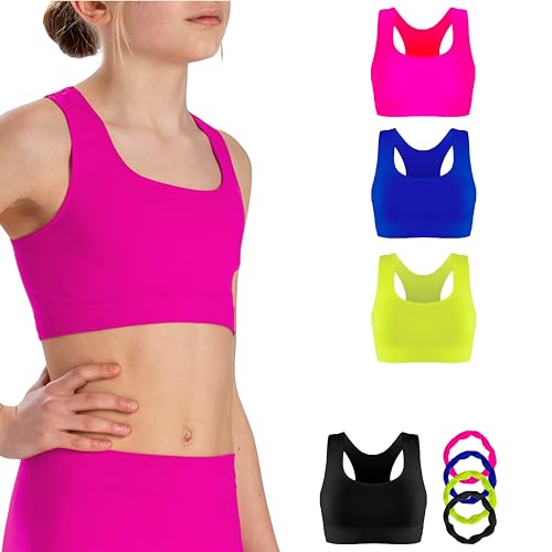 Risalti Top Olímpico Microfibra 3 Pz - Sujetador Deportivo Sin Costuras - Camiseta Tirantes, Top Crop, Ropa con Brazaletes - Made In Italy
