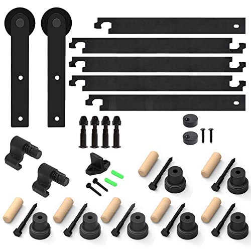 Ccjh 6Ft Heavy Duty Sturdy Sliding Barn Door Hardware Kit -Smoothly And Quietly -Easy To Install Fit 36" Wide Door Panel (Simple Hanger) #TOP7