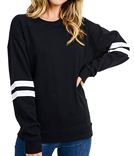 Neitooh Damen Sweatshirt Schwarz L - Baumwolle Polyester Langarmshirt...
