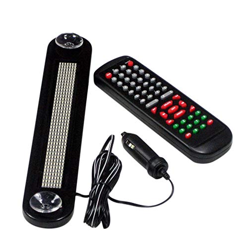QKP 12V Car Mini Super Slim LED Programmable Message Sign Scrolling Display Board With Remote Blue CN -