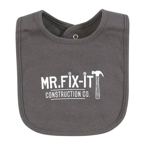Image of Hudson Baby Infant Boy Cotton Bibs, Construction Work, One Size