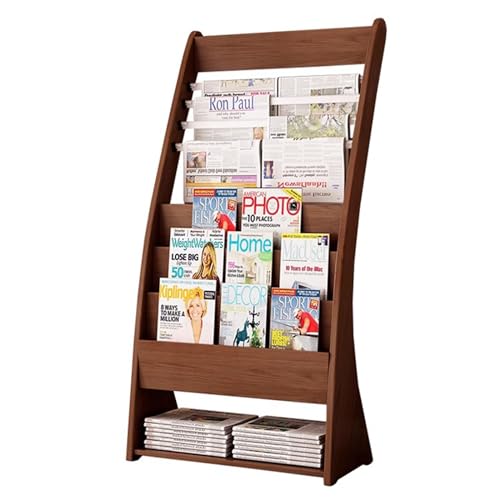 Revistero de madera, gran capacidad, para periódicos y folletos, adecuado para oficinas, bibliotecas, centros comerciales, salas de exposiciones, hospitales