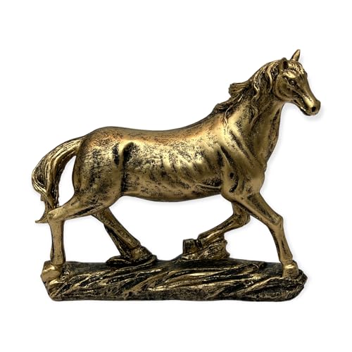 Image of AUGEN Polyresin Horse Statue Showpiece for Home Decor Decoration and Gifting (6966E7A, 16cm)