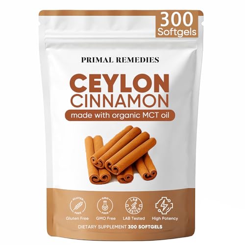 WHDEOW Primal Remedies Ceylon Cinnamon Capsules 300 Softgels Cinnamomum Verum Bark Extract Plant Based Supplement Clean Label Formula for Daily Wellness Routine (1)