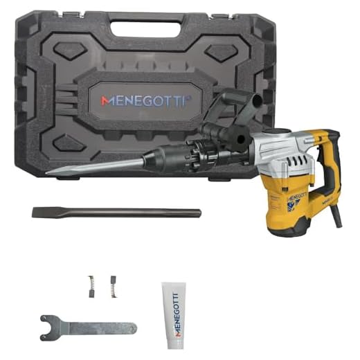 Martelo Rompedor Menegotti MMR 1300W 8kg 220V SDS MAX – 15J de Impacto, 3.900 IPM, Uso Profissional em Concreto e Alvenaria