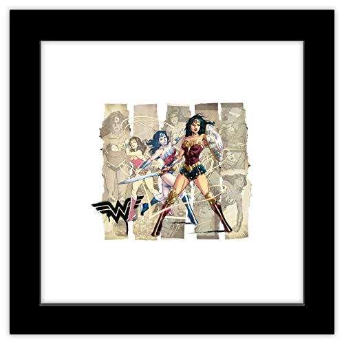 Poster DC Comics Wonder Woman 30x30 cm sous cadre noir pour deco murale de salon