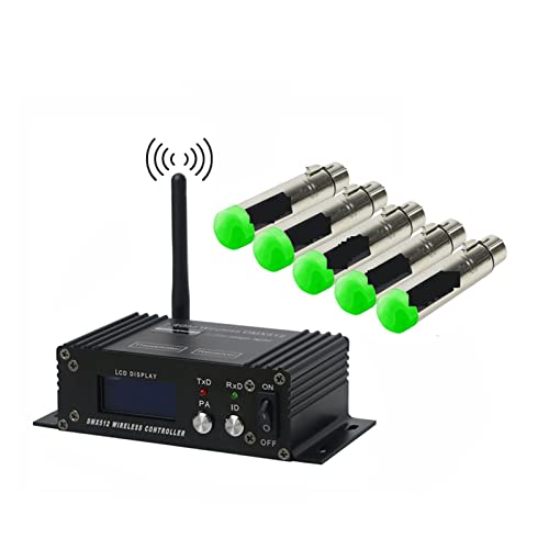 Controlador DJ Inalámbrico DMX512 Controlador de Pantalla LCD XLR Receptor Transmisor Control DMX...