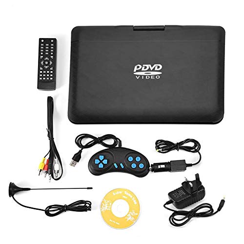 13,9-Zoll-tragbarer DVD-Player mit integriertem Akku, 10,1-Zoll-HD-Schwenkbildschirm, Fernbedienung, Kartenleser, 3D-Wiedergabe, FM-Radio